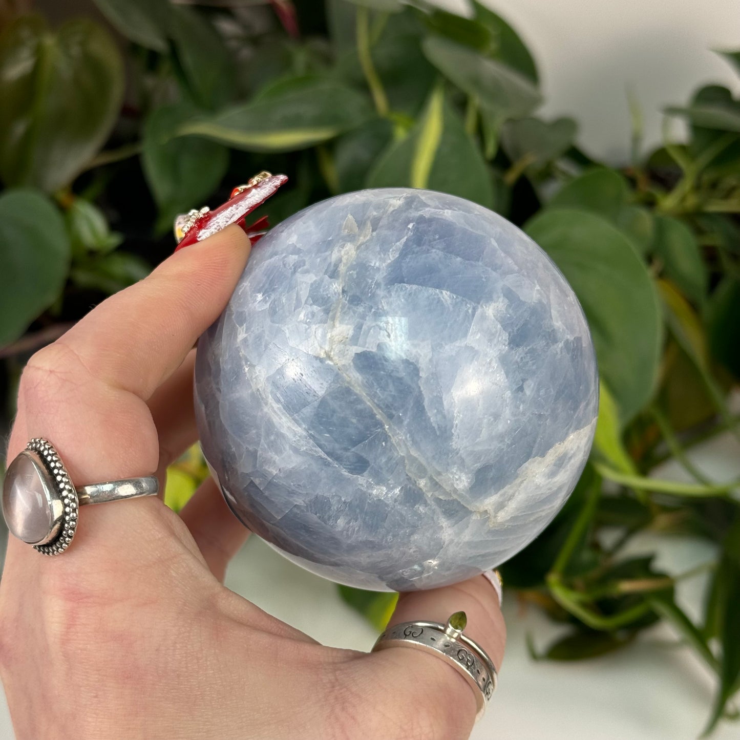 Icy Blue Calcite Sphere