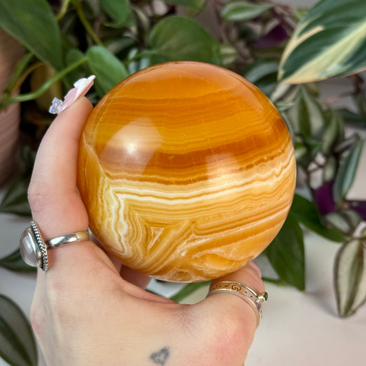 Gorgeous XL Orange Calcite Sphere