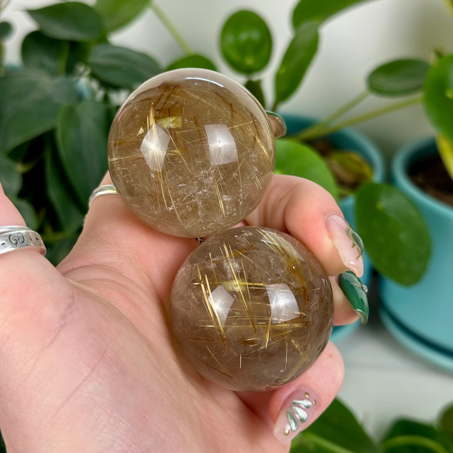 Golden Rutilated Quartz Sphere