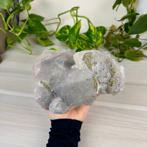 XL Pink Calcite With Glitter Pyrite (UV Reactive)