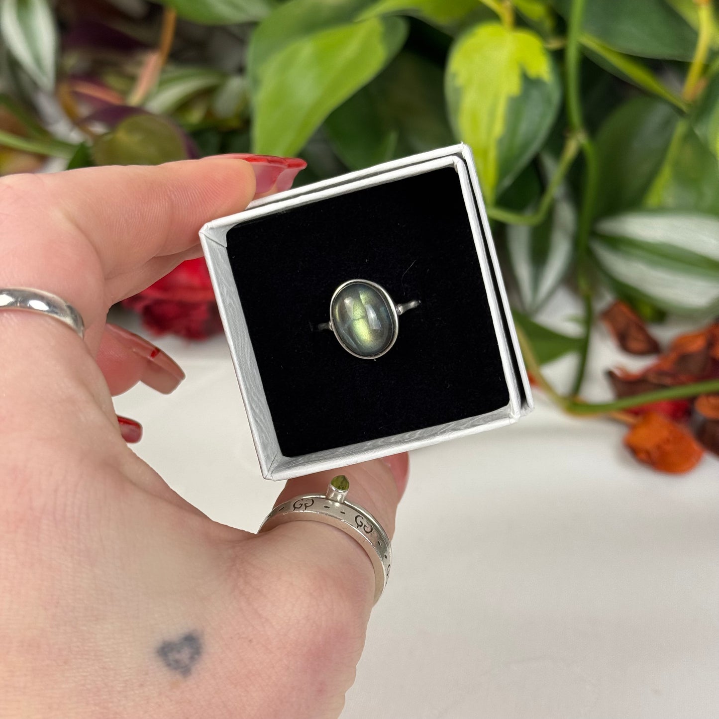 Adjustable Labradorite Ring