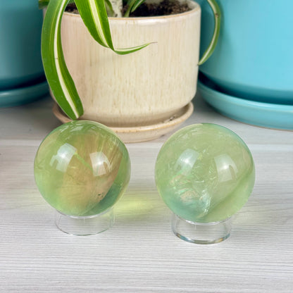 Green Grape Fluorite Sphere