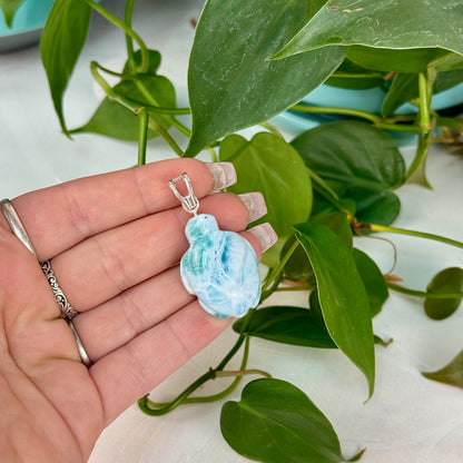 Larimar In Sterling Silver Pendant