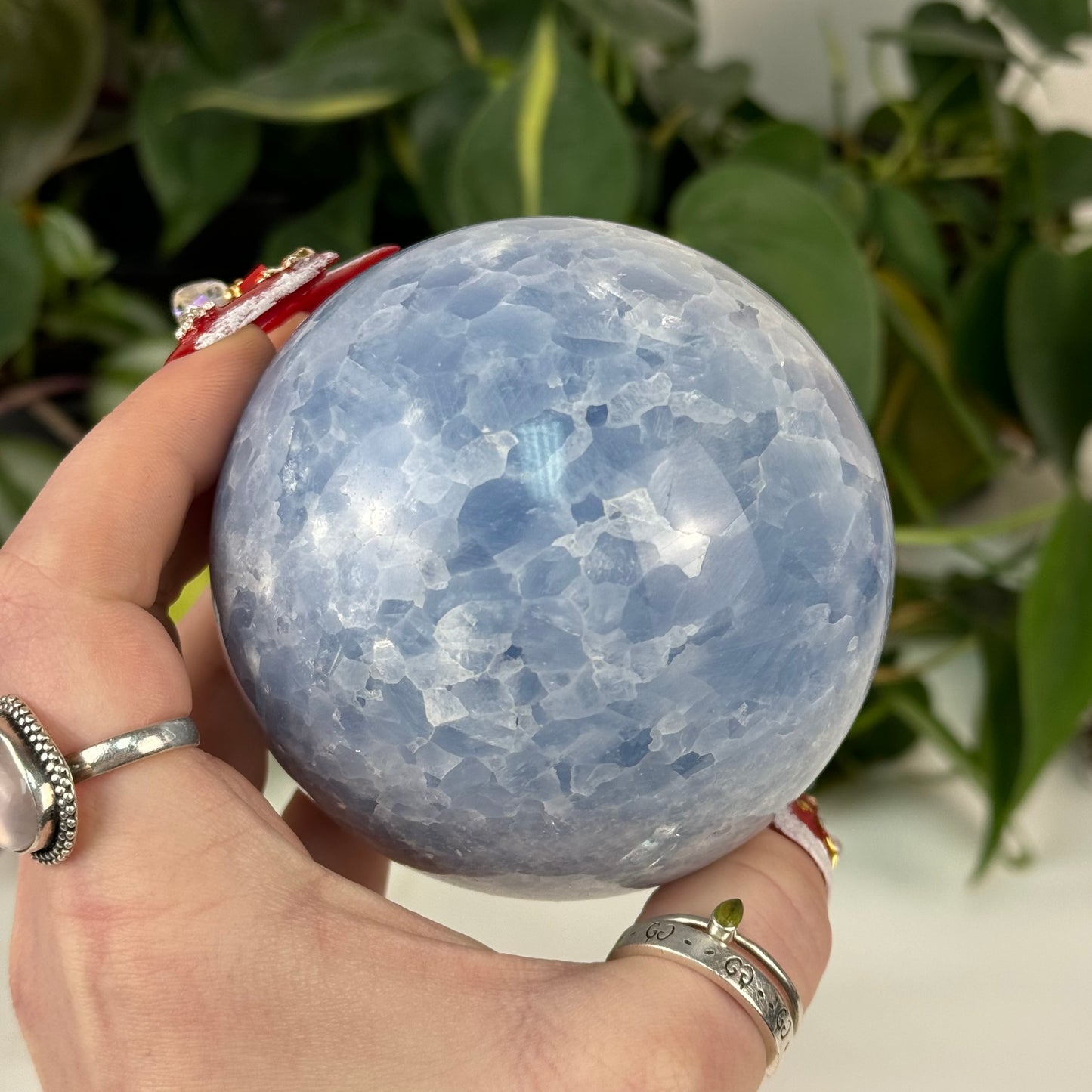 Icy Blue Calcite Sphere