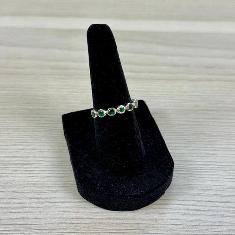 Sterling Silver Emerald Band