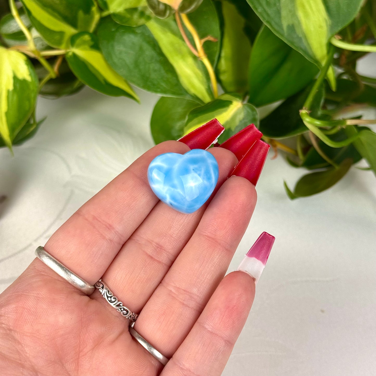 Mini Hand-Carved Larimar Love Heart