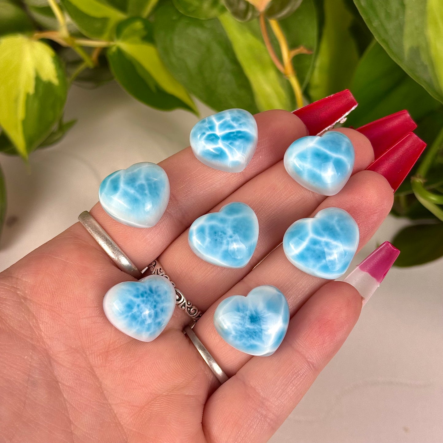 Mini Hand-Carved Larimar Love Heart