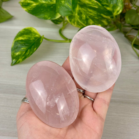 Clear Star Rose Quartz Palm Stone