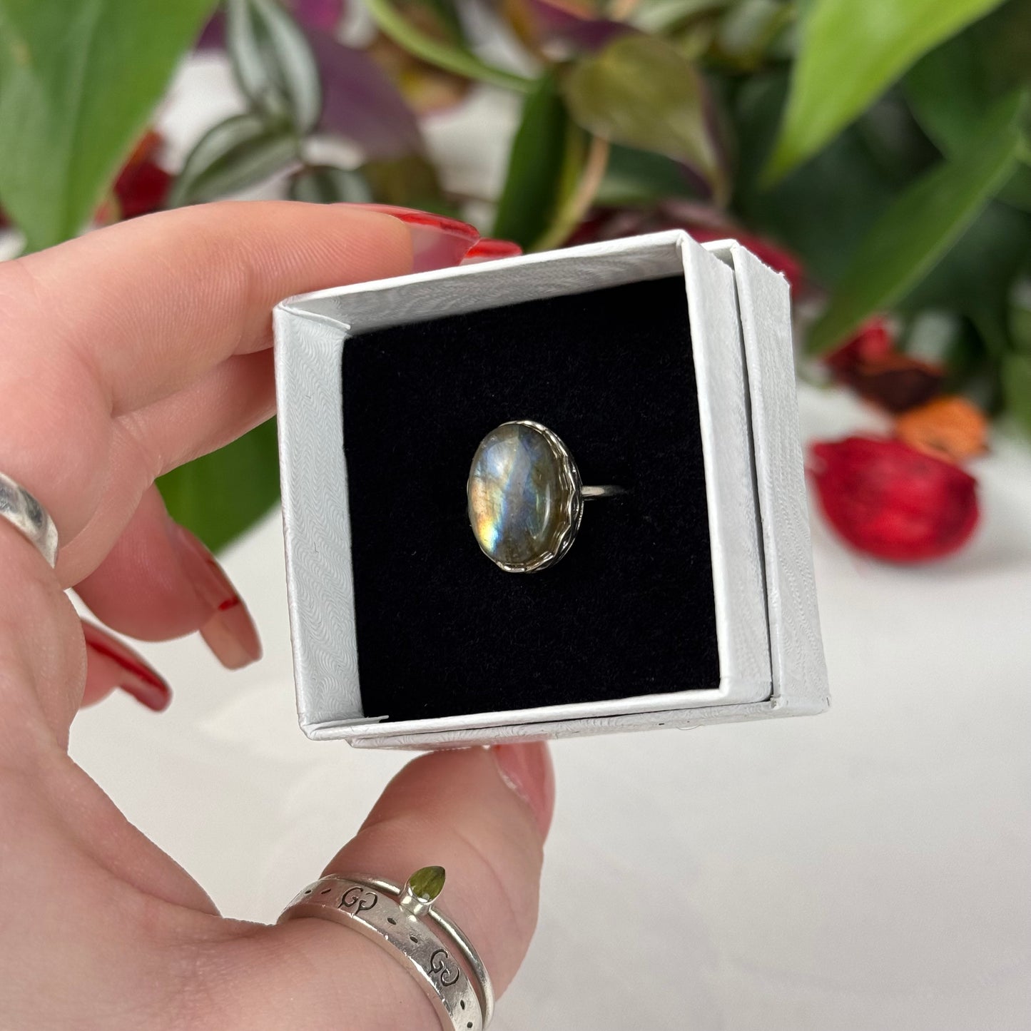 Adjustable Labradorite Ring