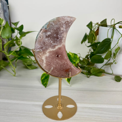Pink Amethyst Moon (W/ Custom Stand)