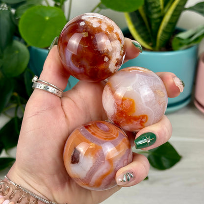 Cherry Blossom Agate Sphere