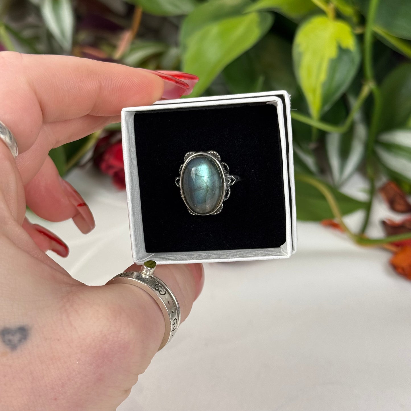 Adjustable Labradorite Ring