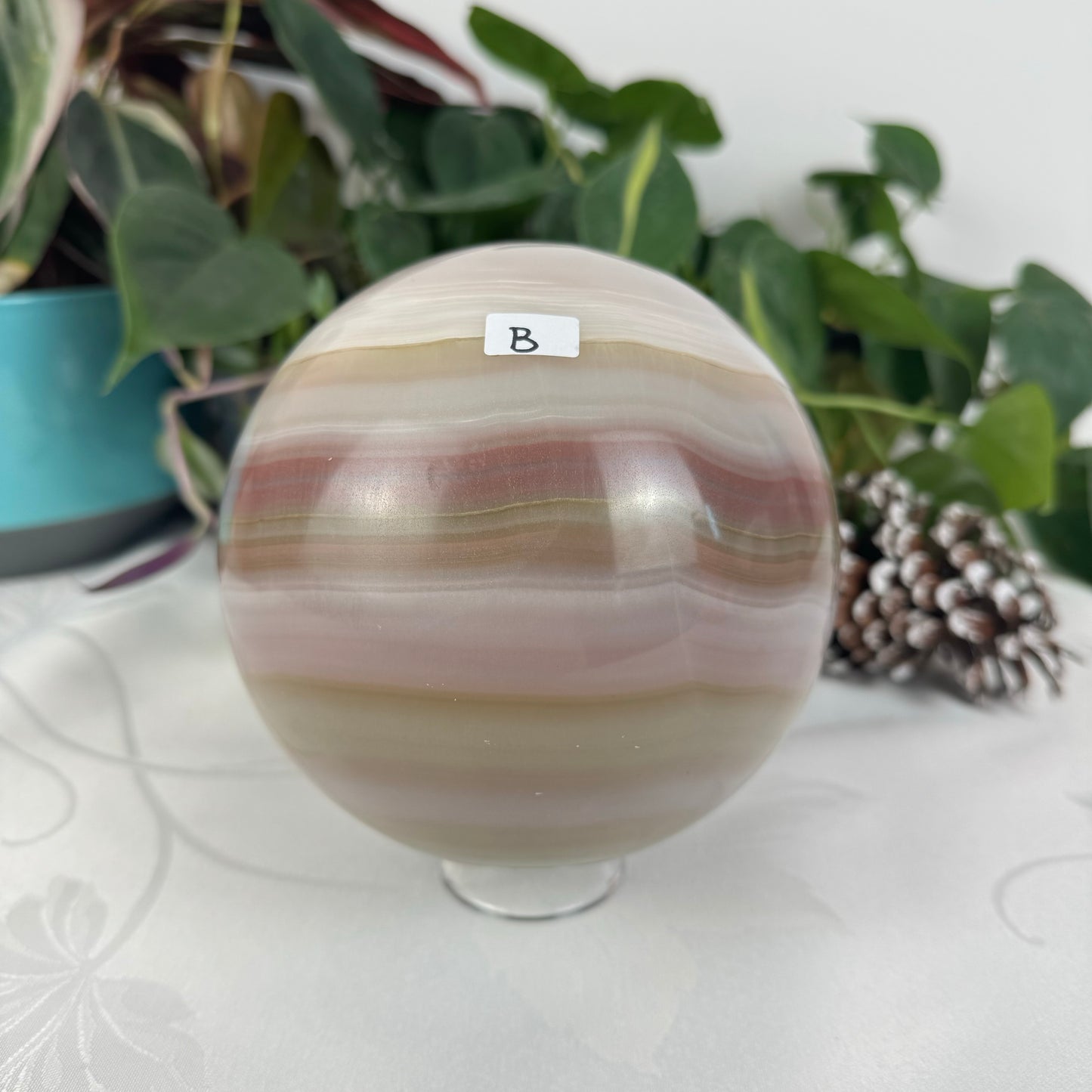 XL Pink Banded Onyx Sphere