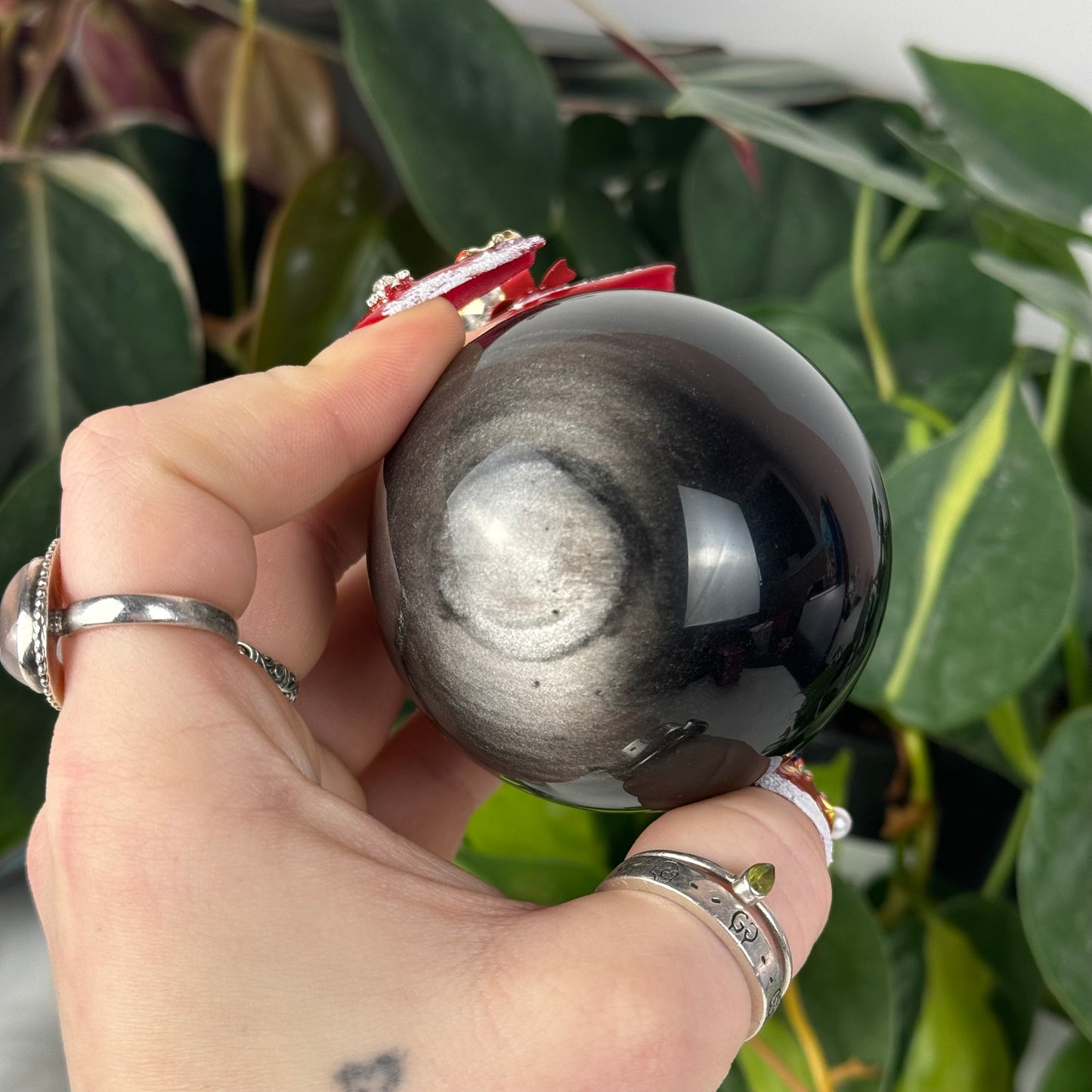 Silver Sheen Obsidian Sphere