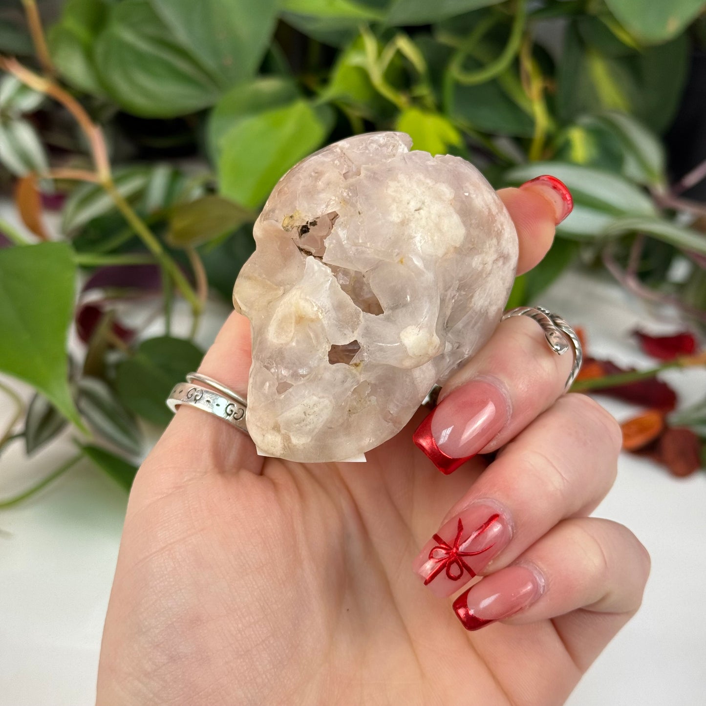 Flower Agate Skull