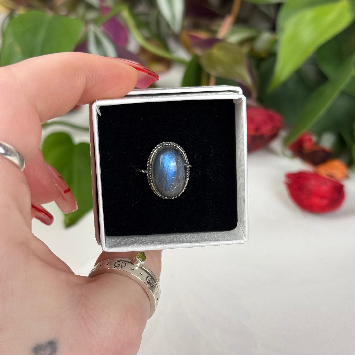 Adjustable Labradorite Ring