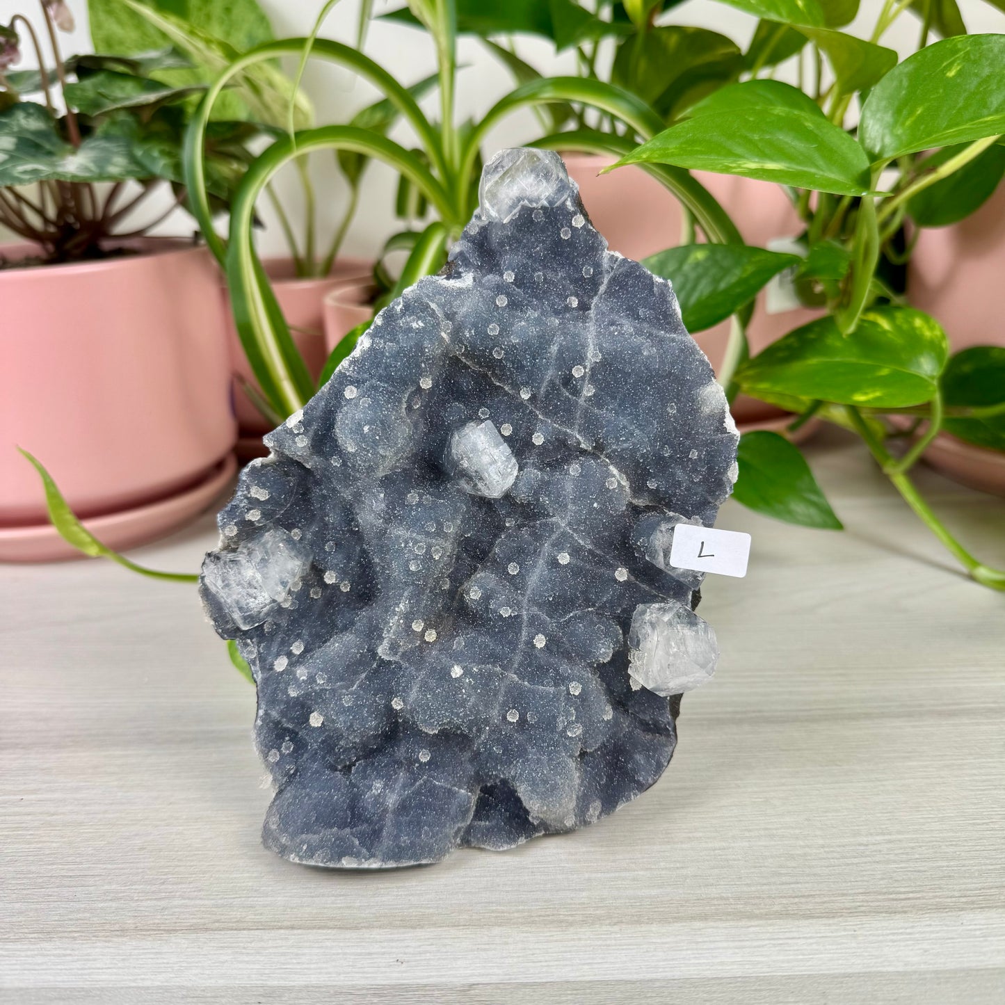 Deep Blue Chalcedony With Apophyllite