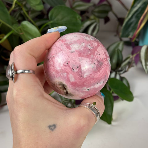 Bubble Gum Peruvian Rhodonite Sphere