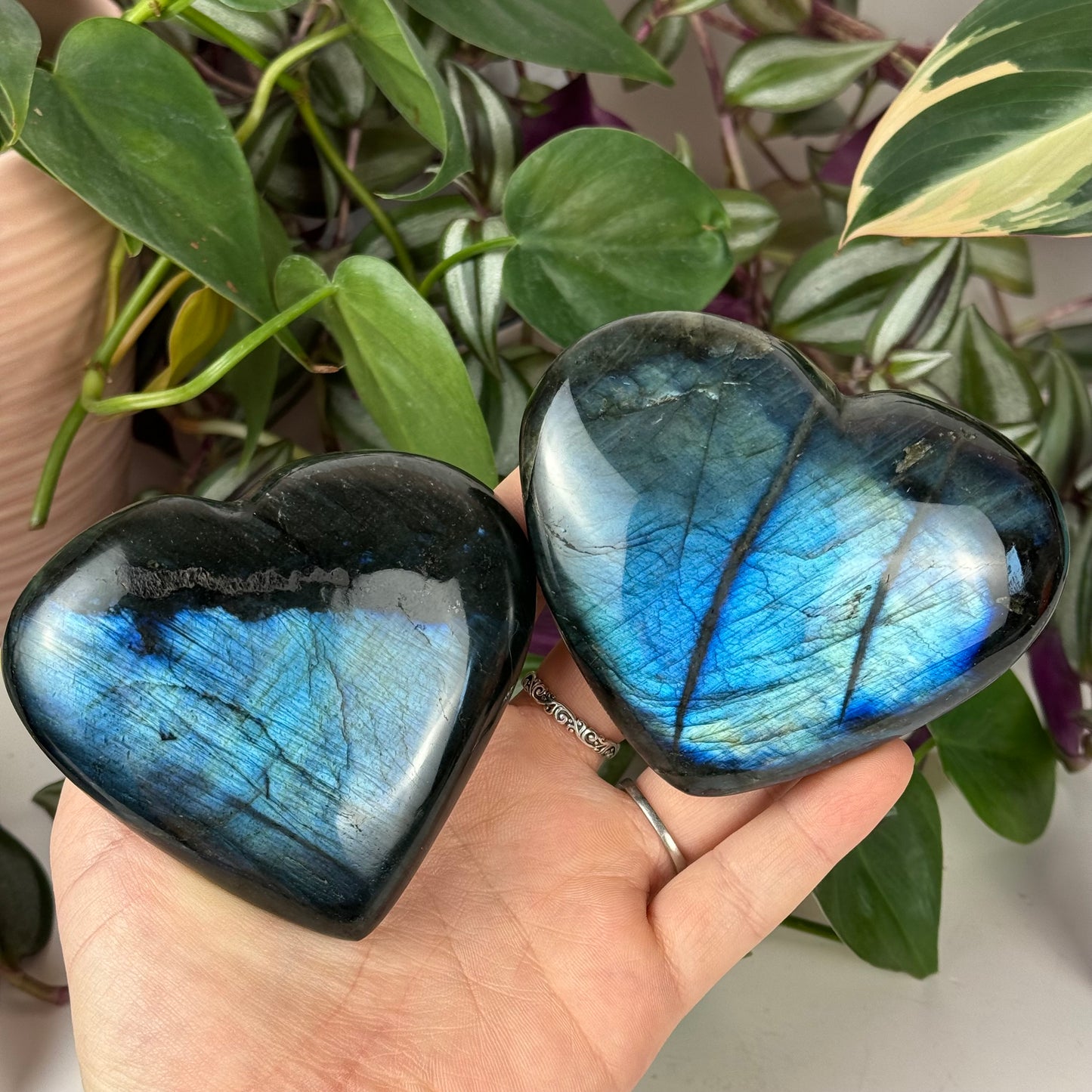 Puffy Labradorite Heart