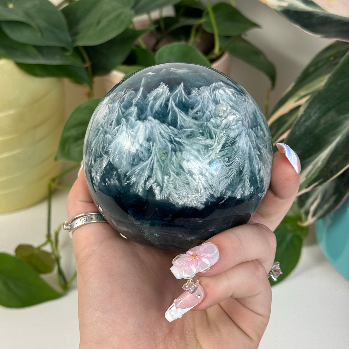 Feather Fluorite Sphere