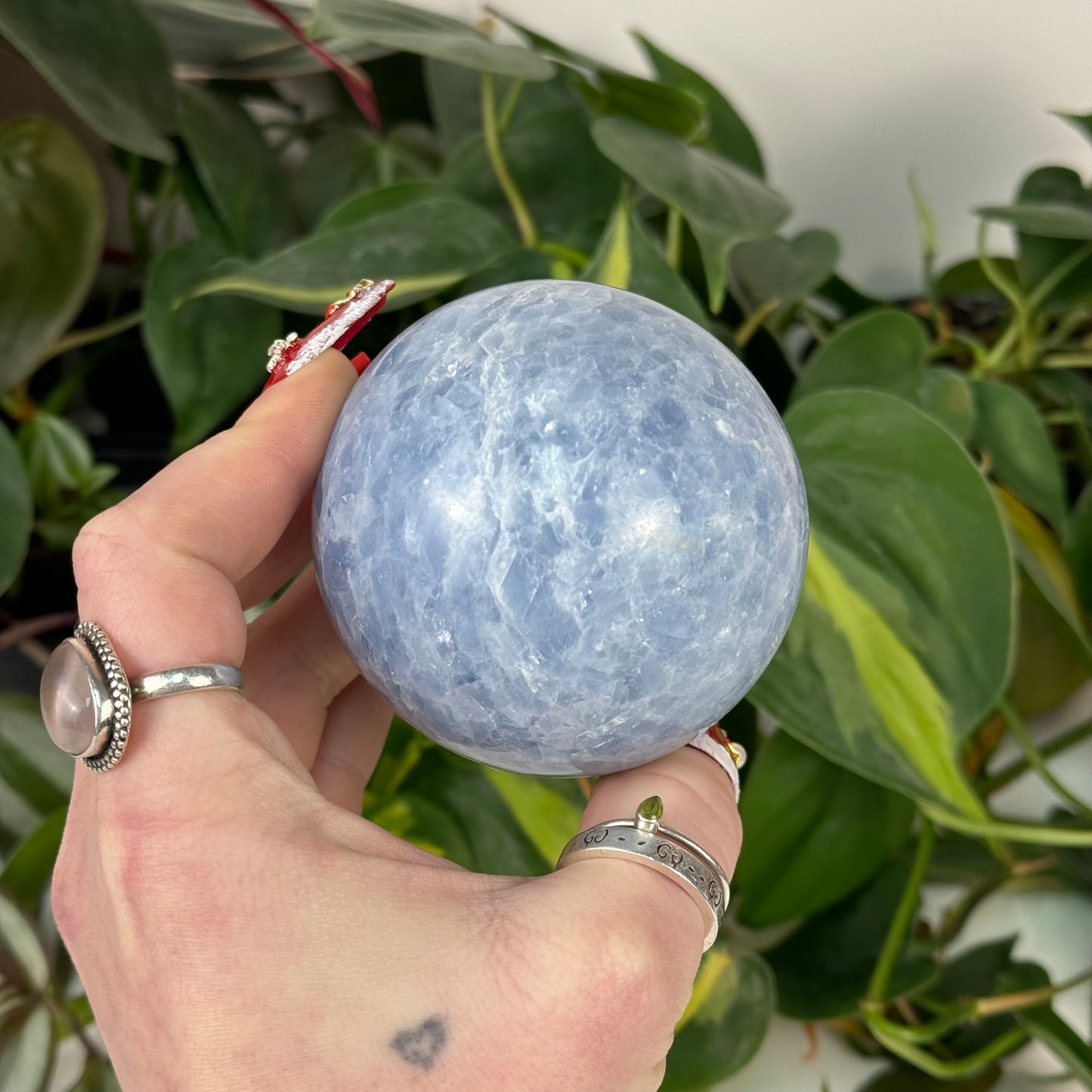 Icy Blue Calcite Sphere