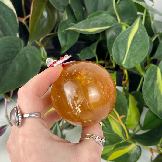 Honey Calcite Sphere