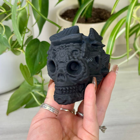 Butterfly Obsidian Skull