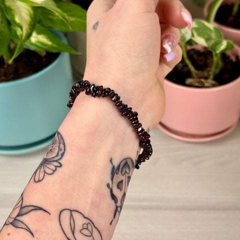 Garnet Chip Bracelet