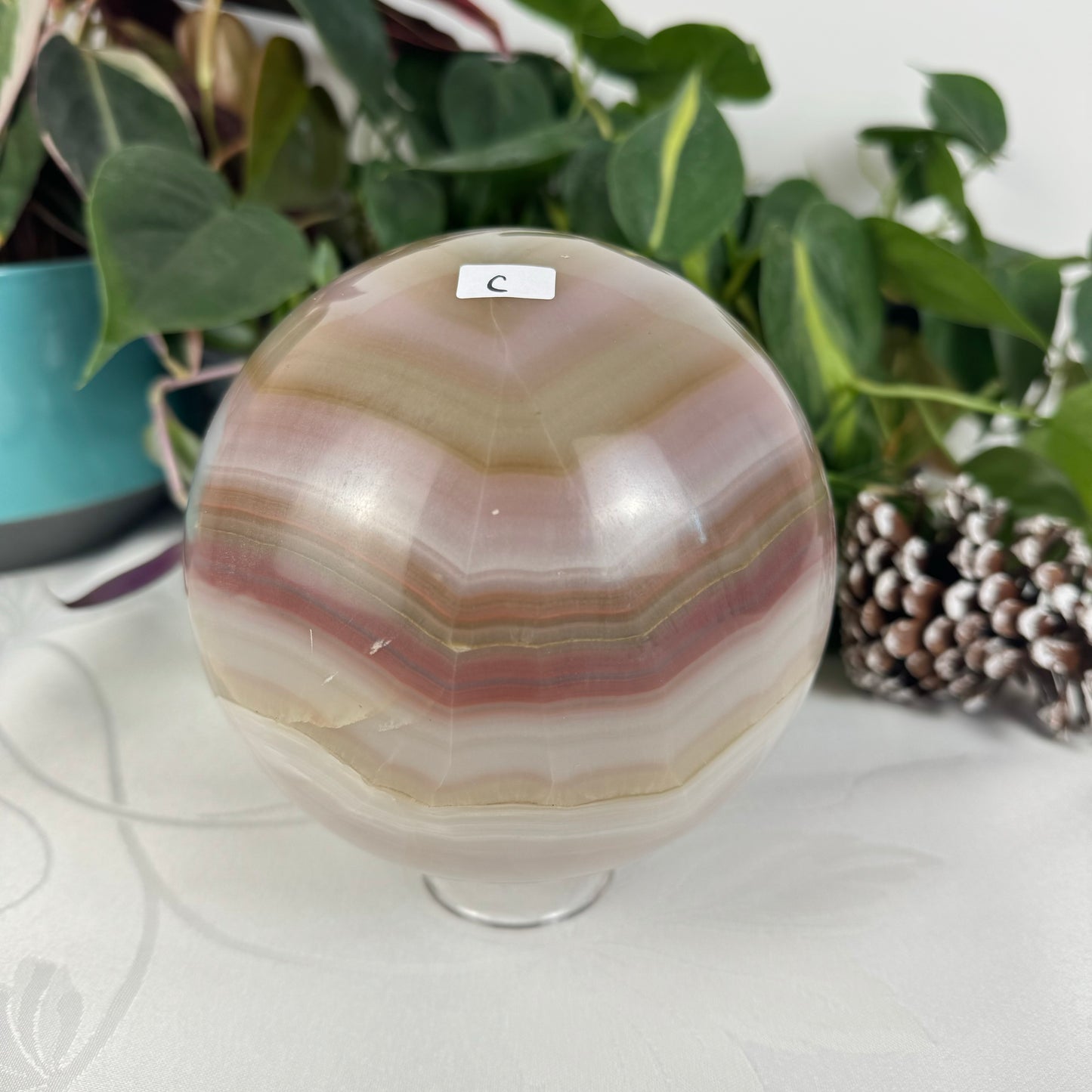 XL Pink Banded Onyx Sphere