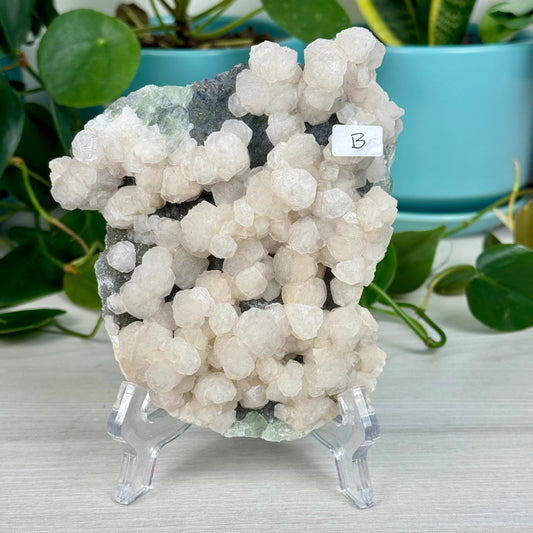 Pink Mangano Calcite and Pyrite on Green Fluorite