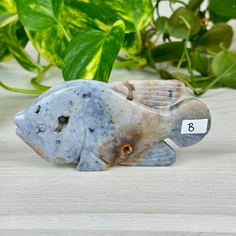 Ocean Jasper Fish Carving - B