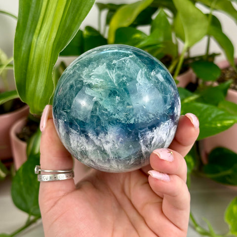 Feather Fluorite Sphere