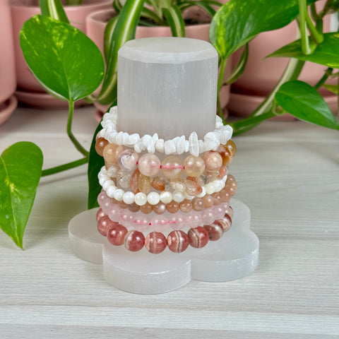 Misfit Floral Selenite Bracelet Stand