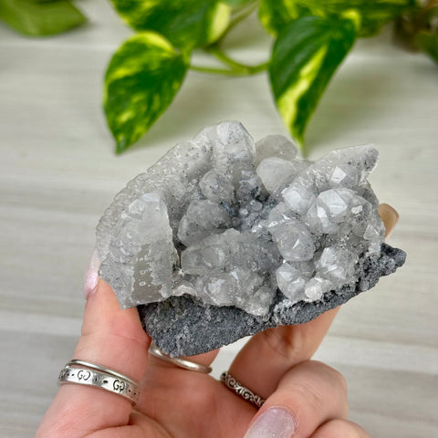 Deep Green Fluorite with Calcite Specimen