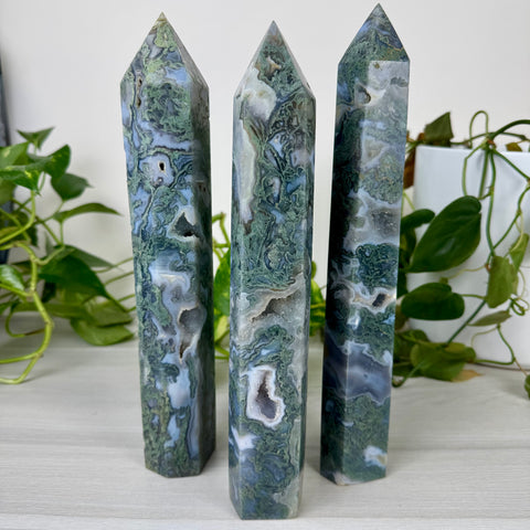 XL Moss Agate Tower