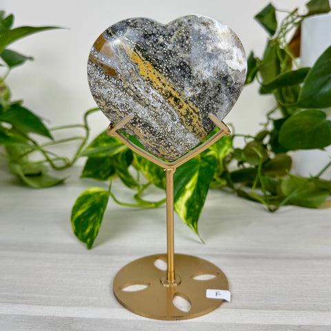 Ocean Jasper Heart (W/ Custom Stand)