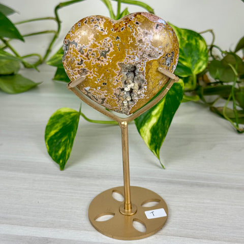 Ocean Jasper Heart (W/ Custom Stand)