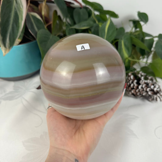 XL Pink Banded Onyx Sphere