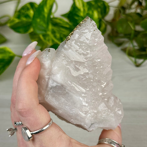 Pink Calcite with Glitter Pyrite Specimen (UV Reactive)