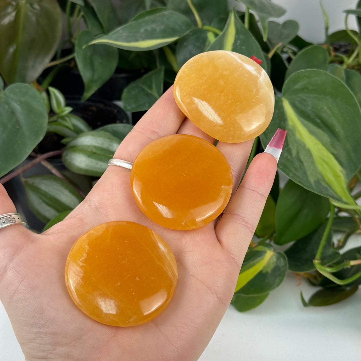 Orange Calcite Flat-Stone