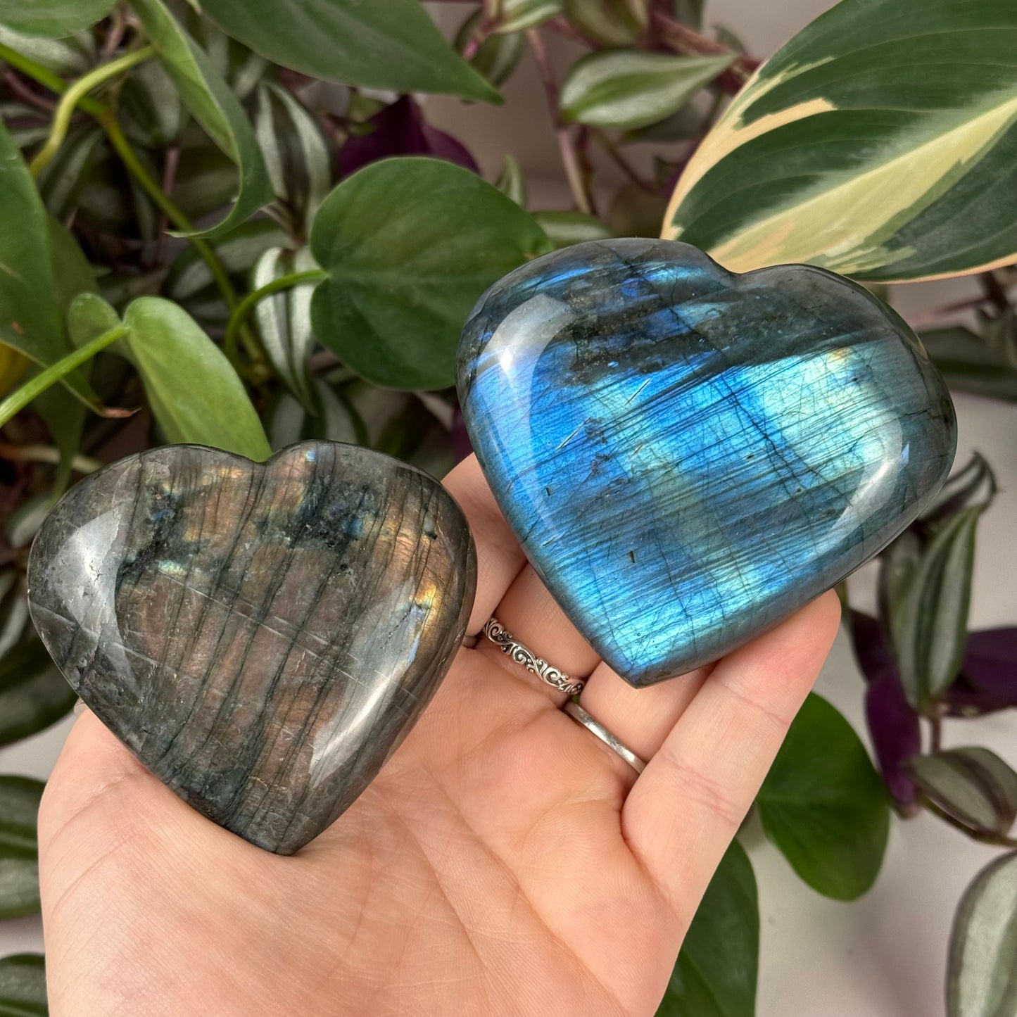 Puffy Labradorite Heart