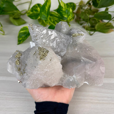 XL Pink Calcite With Glitter Pyrite (UV Reactive)