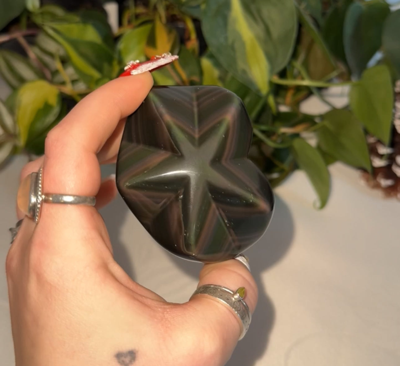 Rainbow Obsidian Star