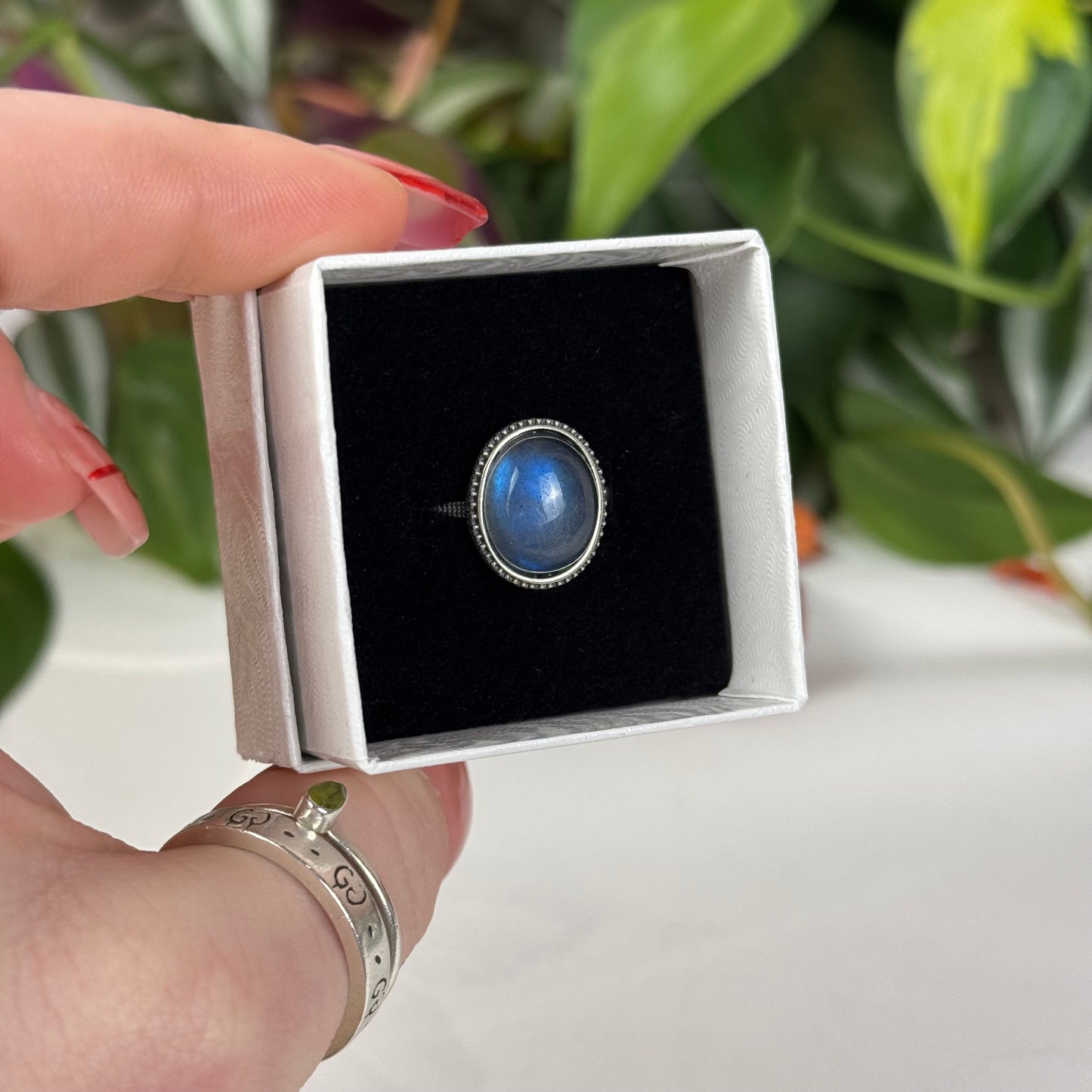 Adjustable Labradorite Ring