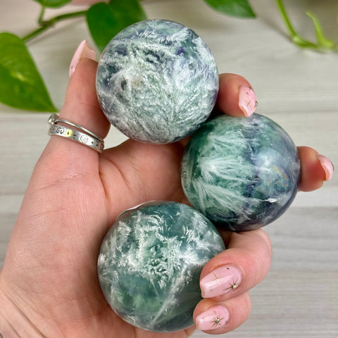 Feather Fluorite Sphere