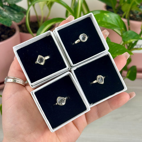 Sterling Silver Chunky Herkimer Diamond Ring