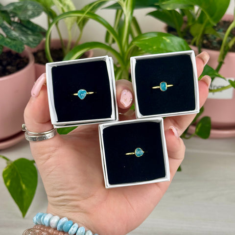 Gold Vermeil Paraiba Apatite Stackable Ring