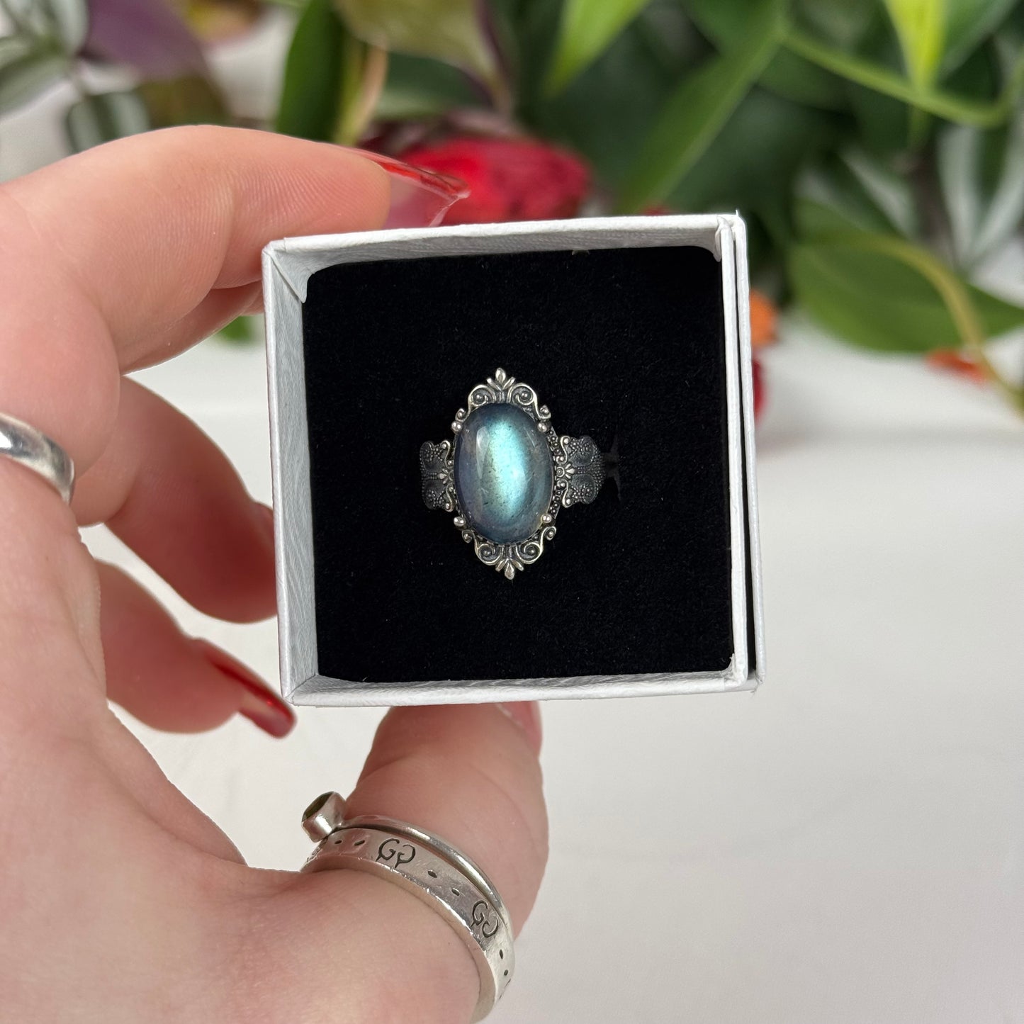 Adjustable Labradorite Ring