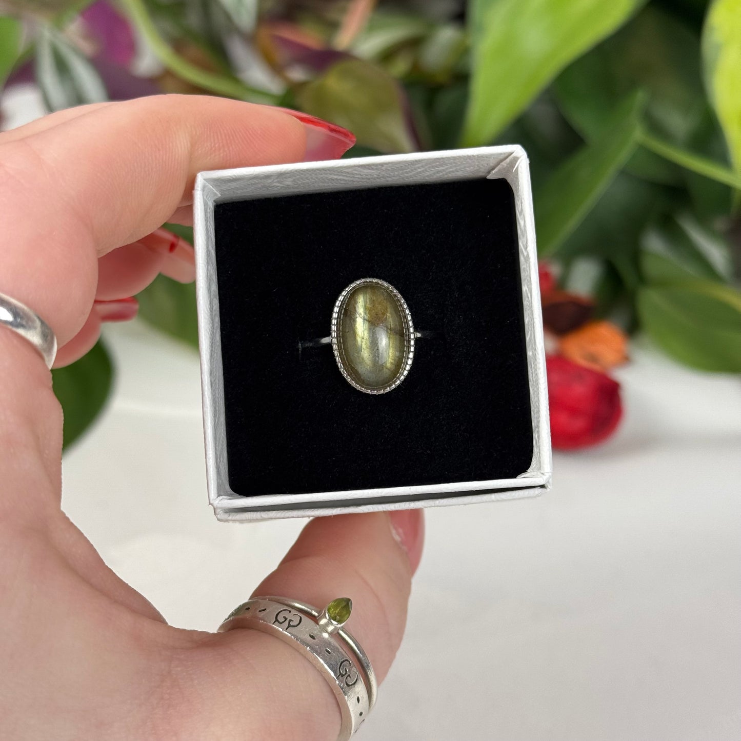 Adjustable Labradorite Ring