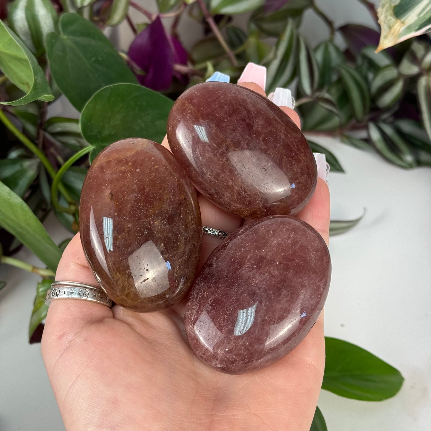 Red Aventurine Palm Stone